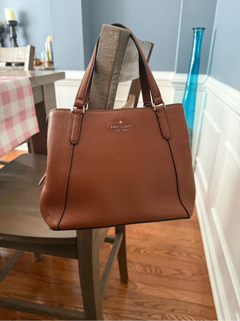 kate spade Pebbled Leather Saddle Brown Shoulder Bag